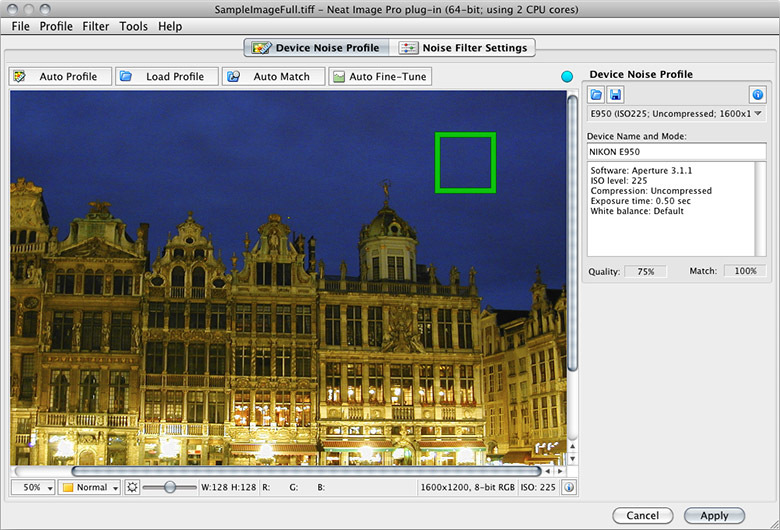 Neat Image standalone: building a noise profile